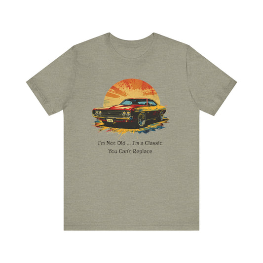 Vintage Car Lover Jersey Short Sleeve Tee - Iam not old you cant replace me