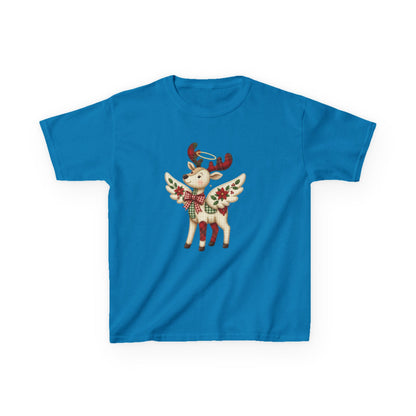 Christmas Deer Patchwork Kids Tee - Festive Children's Clothing