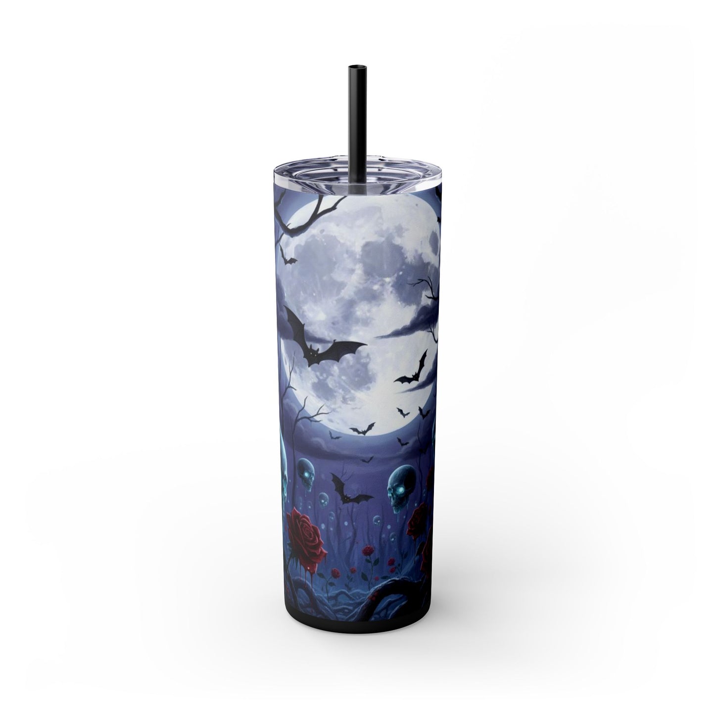 Rose Skull Skinny Tumbler, 20oz