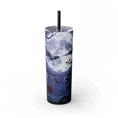 Rose Skull Skinny Tumbler, 20oz