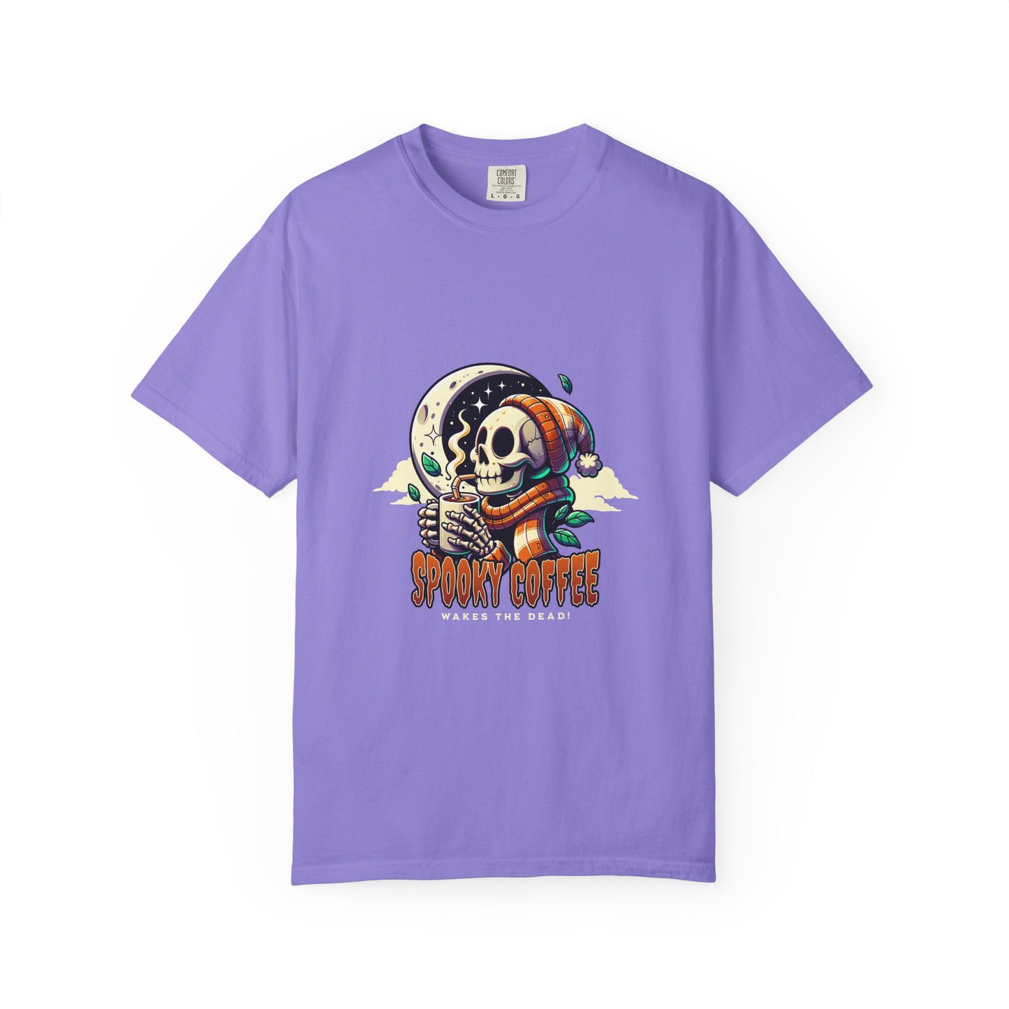 Spooki Coffee Skeleton Garment-Dyed T-shirt - Halloween Comfort Colors