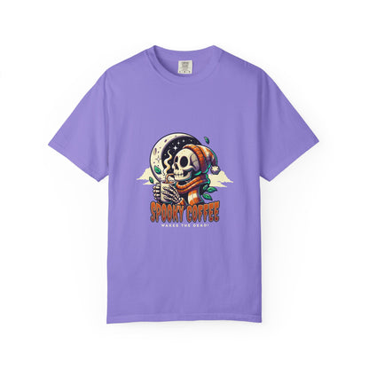 Spooki Coffee Skeleton Garment-Dyed T-shirt - Halloween Comfort Colors