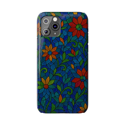 Slim Phone Cases Mystic Aura Mosaic  | 3D Iridescent Glass Tiles | Bohemian Energy Design
