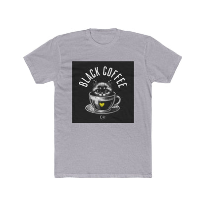 Unisex Cotton Crew Tee Black coffee cat
