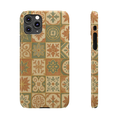 1Slim Phone Cases Boho Dreams Mosaic iPhone MagSafe Case | Vintage Tile Aesthetic | Terracotta, Teal & Gold Ceramic Design