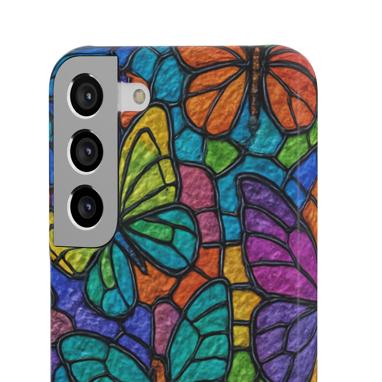 Psychedelic Butterfly Mosaic Phone Case, Trippy Hippie Butterflies,  Rainbow Stained-Glass Art Cover | Boho Festival Aesthetic Case