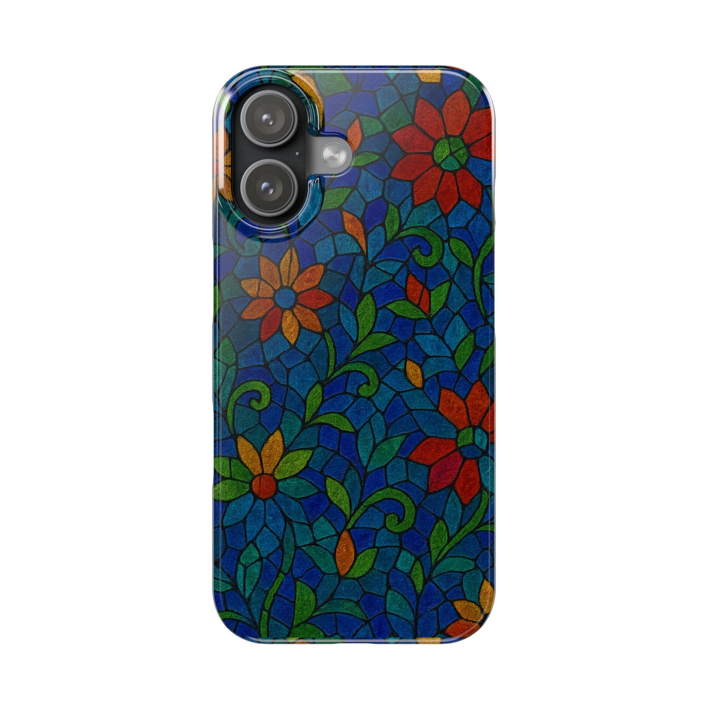 Slim Phone Cases Mystic Aura Mosaic  | 3D Iridescent Glass Tiles | Bohemian Energy Design