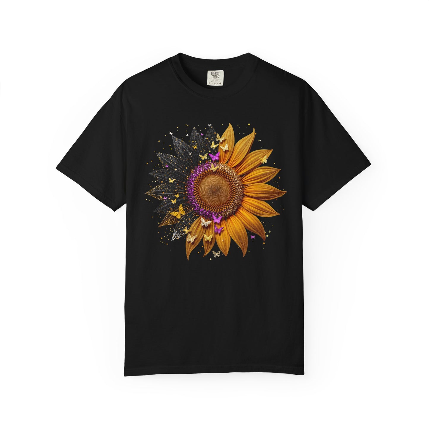 Sunflower Unisex Garment-Dyed T-shirt, Yellow Flower Tee, Floral Shirt, Botanical Top, Nature Lover Gift
