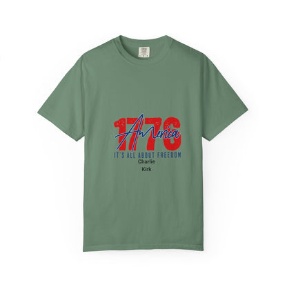 Comfort Colors T-shirt 1776 America Freedom Charlie Kirk Unisex
