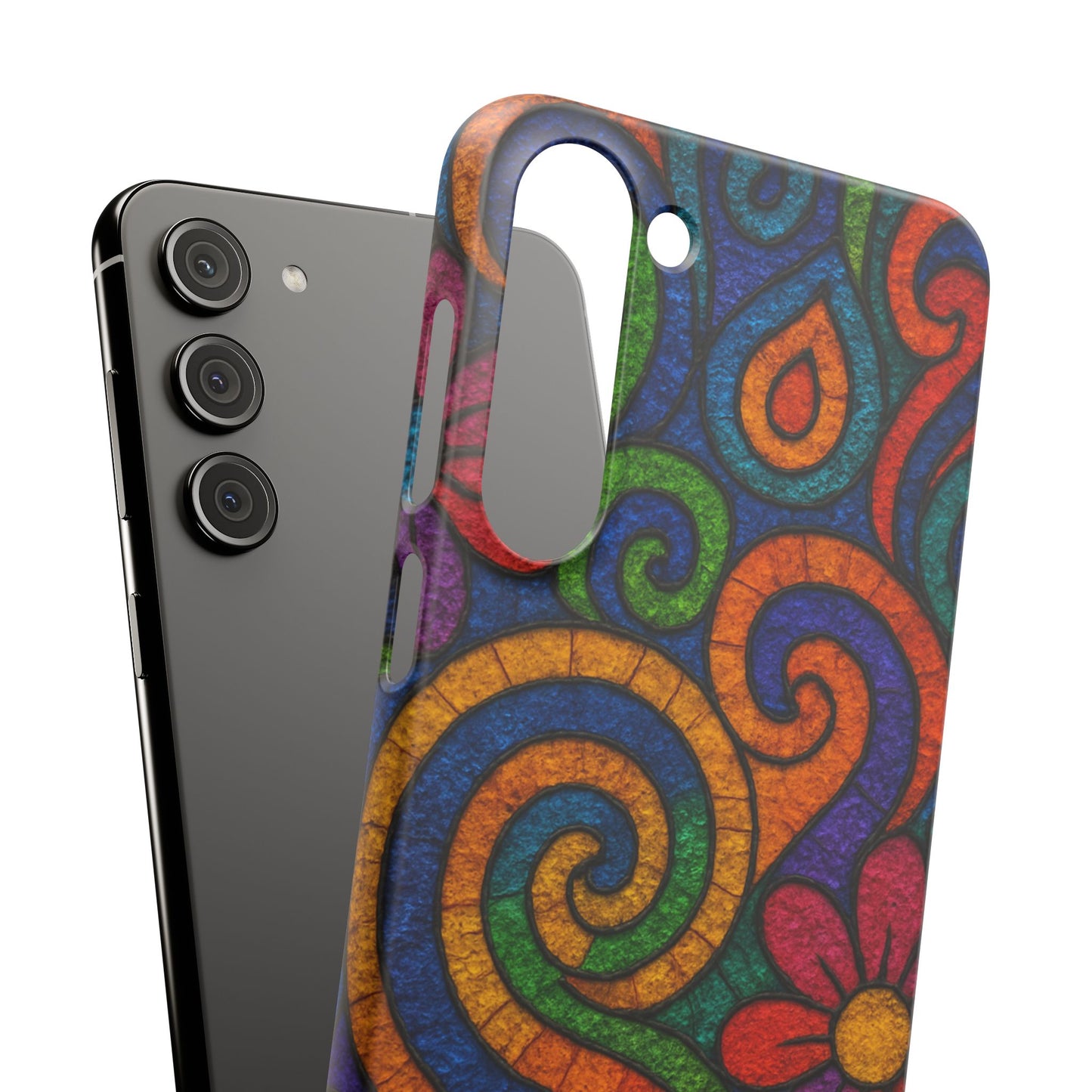 Psychedelic Hippie Phone Case, Boho Rainbow Retro 70s Groovy Art Cover
