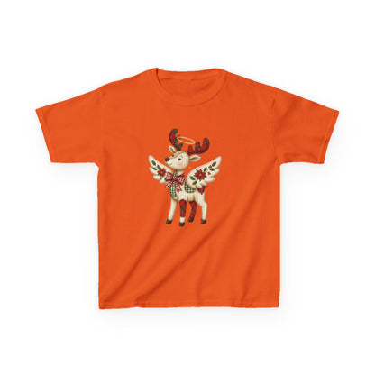 Christmas Deer Patchwork Kids Tee - Festive Children's Clothing