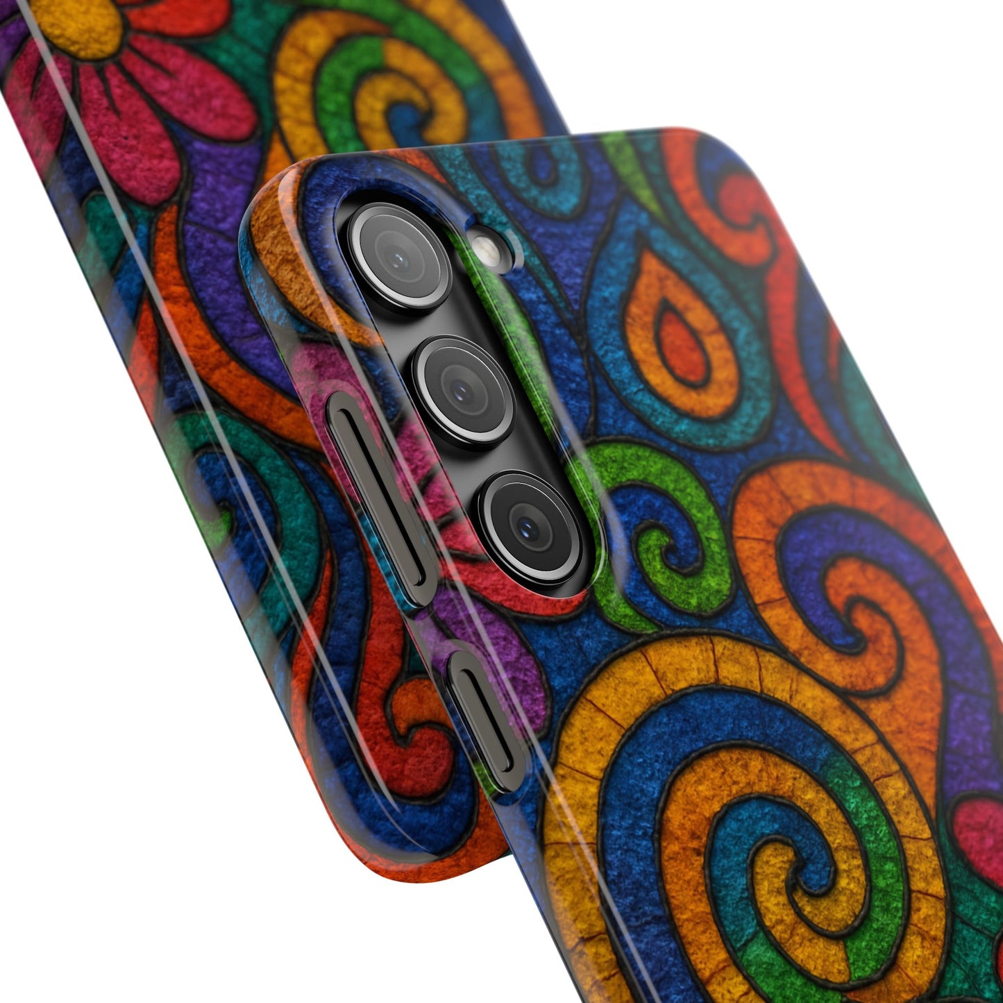 Psychedelic Hippie Phone Case, Boho Rainbow Retro 70s Groovy Art Cover