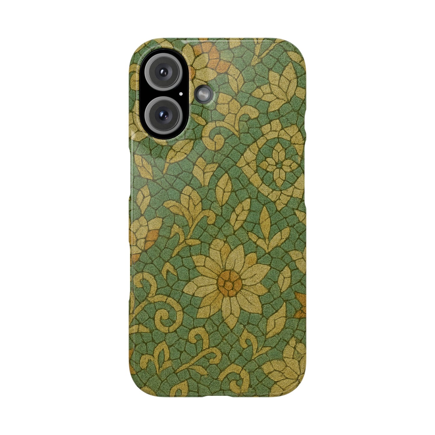 Slim Phone Cases Desert Bloom Boho Mosaic iPhone Case | Handcrafted Ceramic Tile Look | Warm Terracotta & Rose