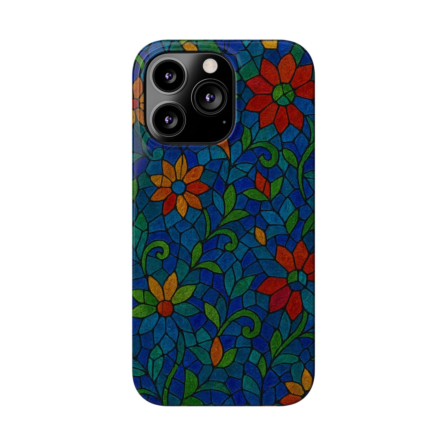 Slim Phone Cases Mystic Aura Mosaic  | 3D Iridescent Glass Tiles | Bohemian Energy Design