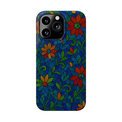 Slim Phone Cases Mystic Aura Mosaic  | 3D Iridescent Glass Tiles | Bohemian Energy Design