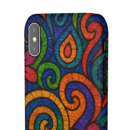Psychedelic Hippie Phone Case, Boho Rainbow Retro 70s Groovy Art Cover