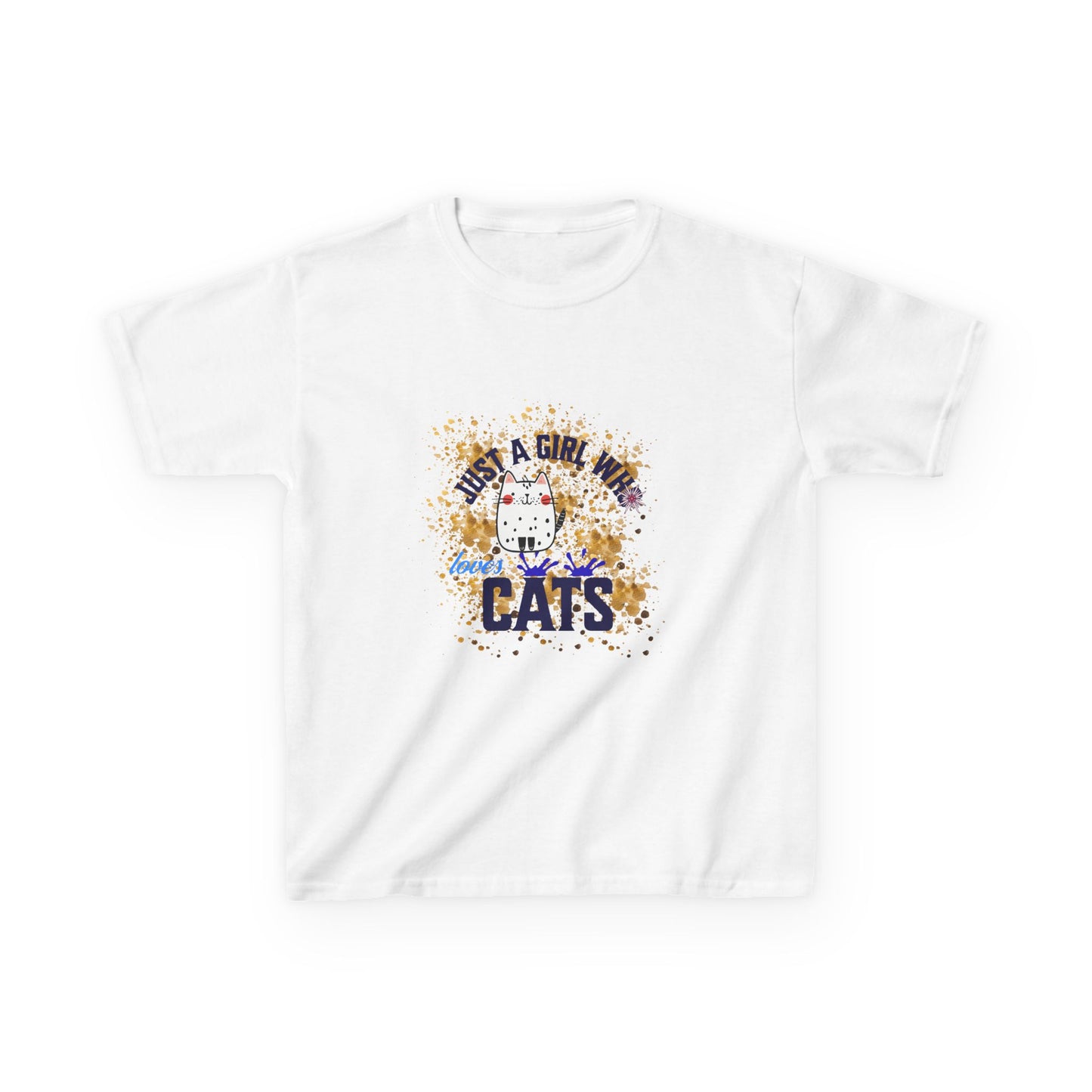Girl Loves Cats Kids Tee
