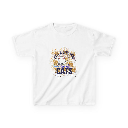 Girl Loves Cats Kids Tee