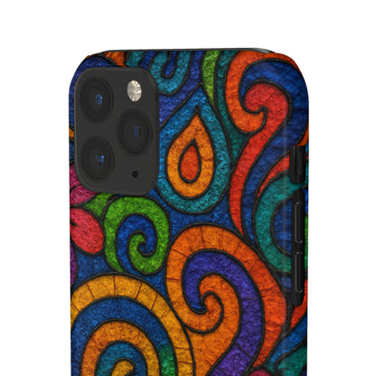 Psychedelic Hippie Phone Case, Boho Rainbow Retro 70s Groovy Art Cover