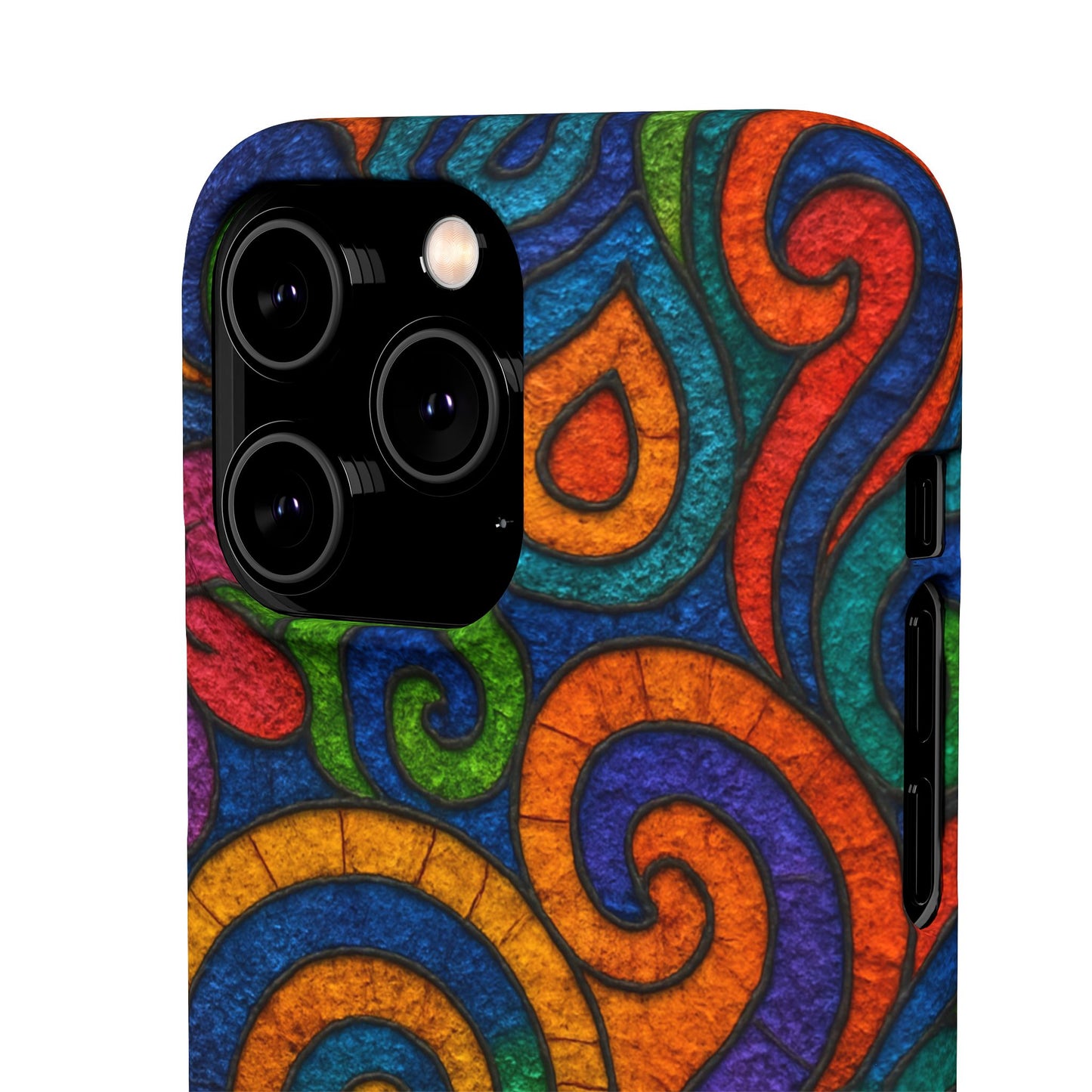 Psychedelic Hippie Phone Case, Boho Rainbow Retro 70s Groovy Art Cover