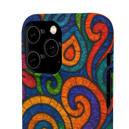 Psychedelic Hippie Phone Case, Boho Rainbow Retro 70s Groovy Art Cover
