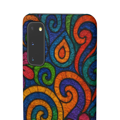 Psychedelic Hippie Phone Case, Boho Rainbow Retro 70s Groovy Art Cover