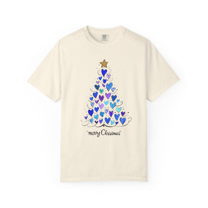 Cute Christmas Tree Heart Unisex T-shirt, Holiday Shirt, Festive Tee, Christmas Gift, Xmas Clothing