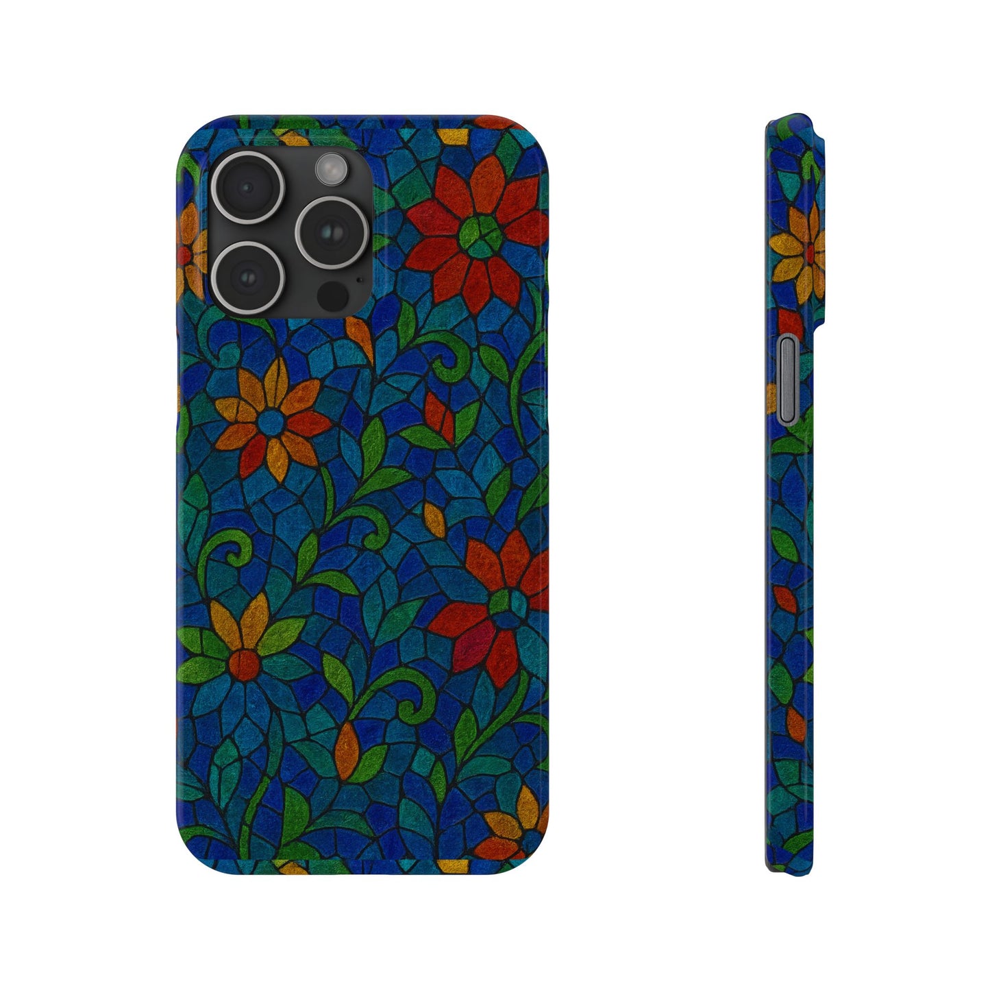 Slim Phone Cases Mystic Aura Mosaic  | 3D Iridescent Glass Tiles | Bohemian Energy Design