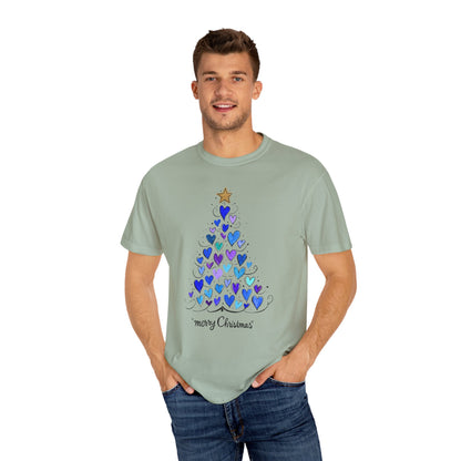 Cute Christmas Tree Heart Unisex T-shirt, Holiday Shirt, Festive Tee, Christmas Gift, Xmas Clothing
