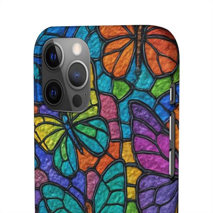 Psychedelic Butterfly Mosaic Phone Case, Trippy Hippie Butterflies,  Rainbow Stained-Glass Art Cover | Boho Festival Aesthetic Case