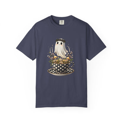 Ghost and Teacup Halloween Unisex T-shirt