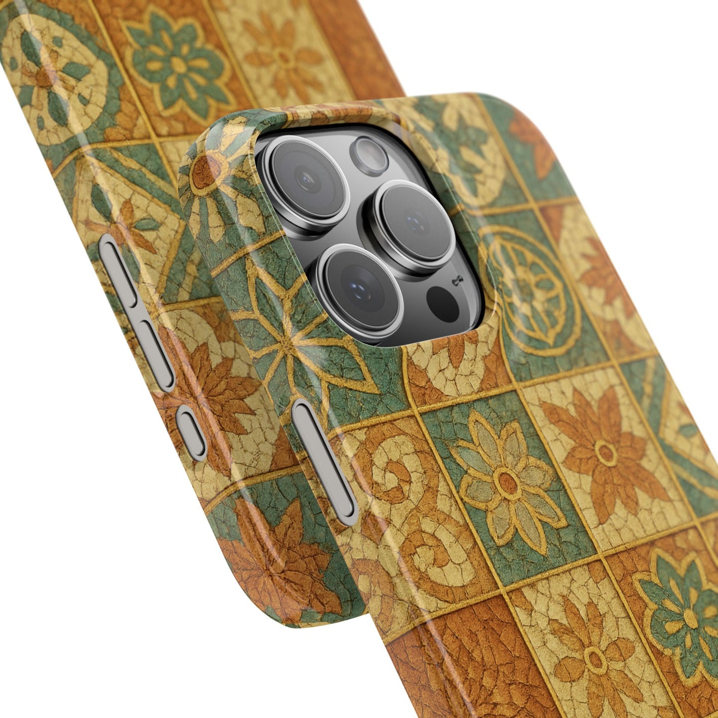 Slim Phone Cases Broken Beauty 3D Glass iPhone Case | Shattered Tile Aesthetic | Gold Lines & Textured Resin Effect