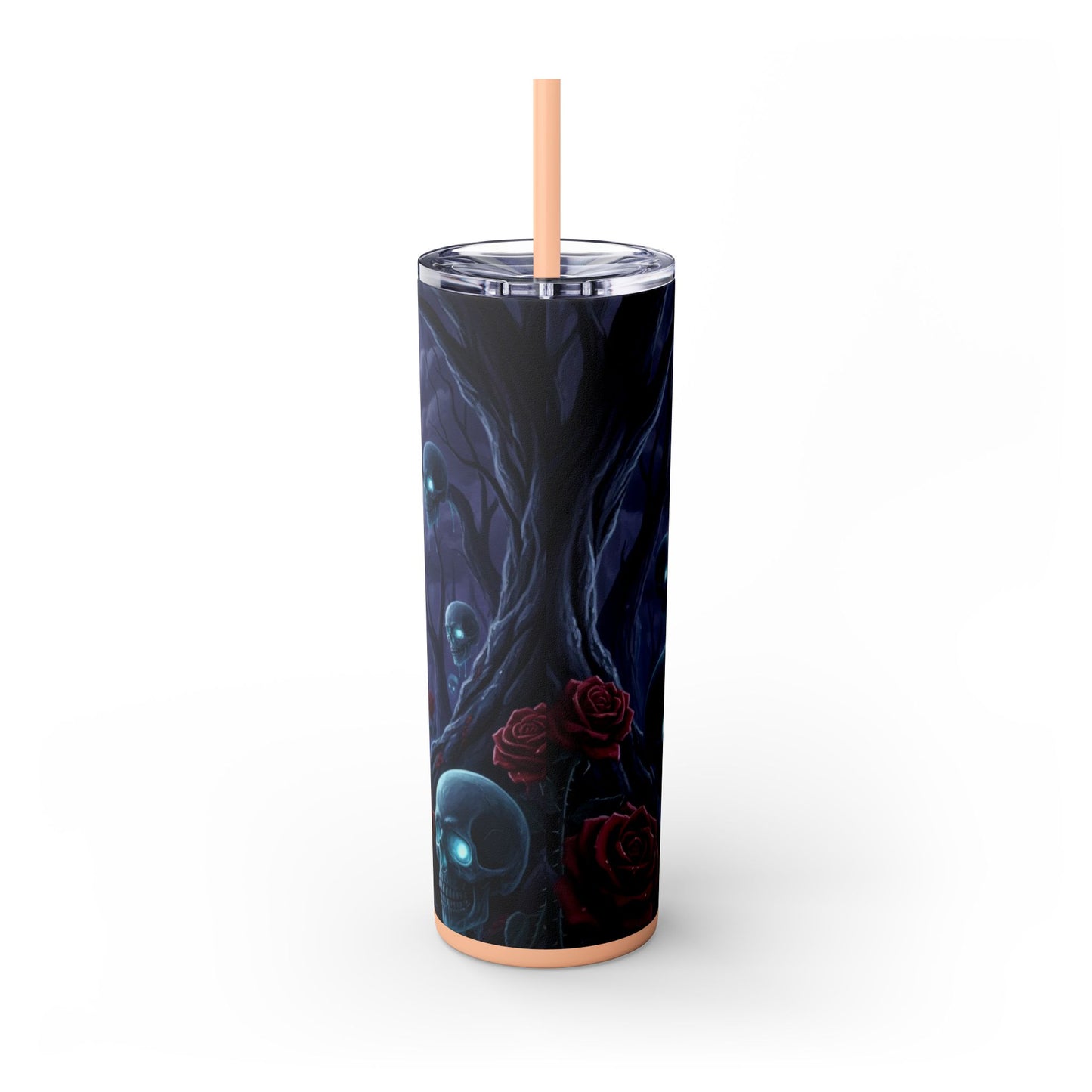 Rose Skull Skinny Tumbler, 20oz