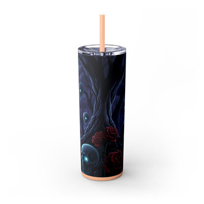 Rose Skull Skinny Tumbler, 20oz