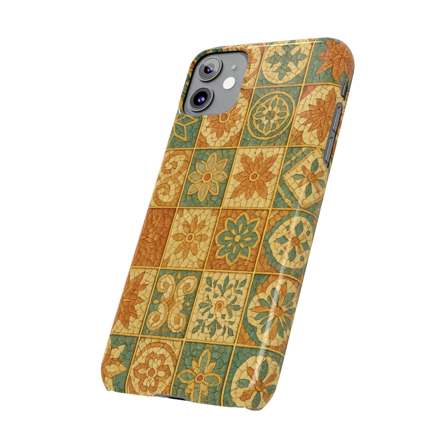 Slim Phone Cases Broken Beauty 3D Glass iPhone Case | Shattered Tile Aesthetic | Gold Lines & Textured Resin Effect