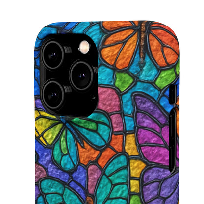 Psychedelic Butterfly Mosaic Phone Case, Trippy Hippie Butterflies,  Rainbow Stained-Glass Art Cover | Boho Festival Aesthetic Case