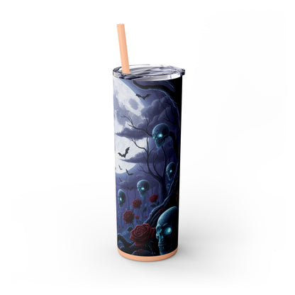 Rose Skull Skinny Tumbler, 20oz