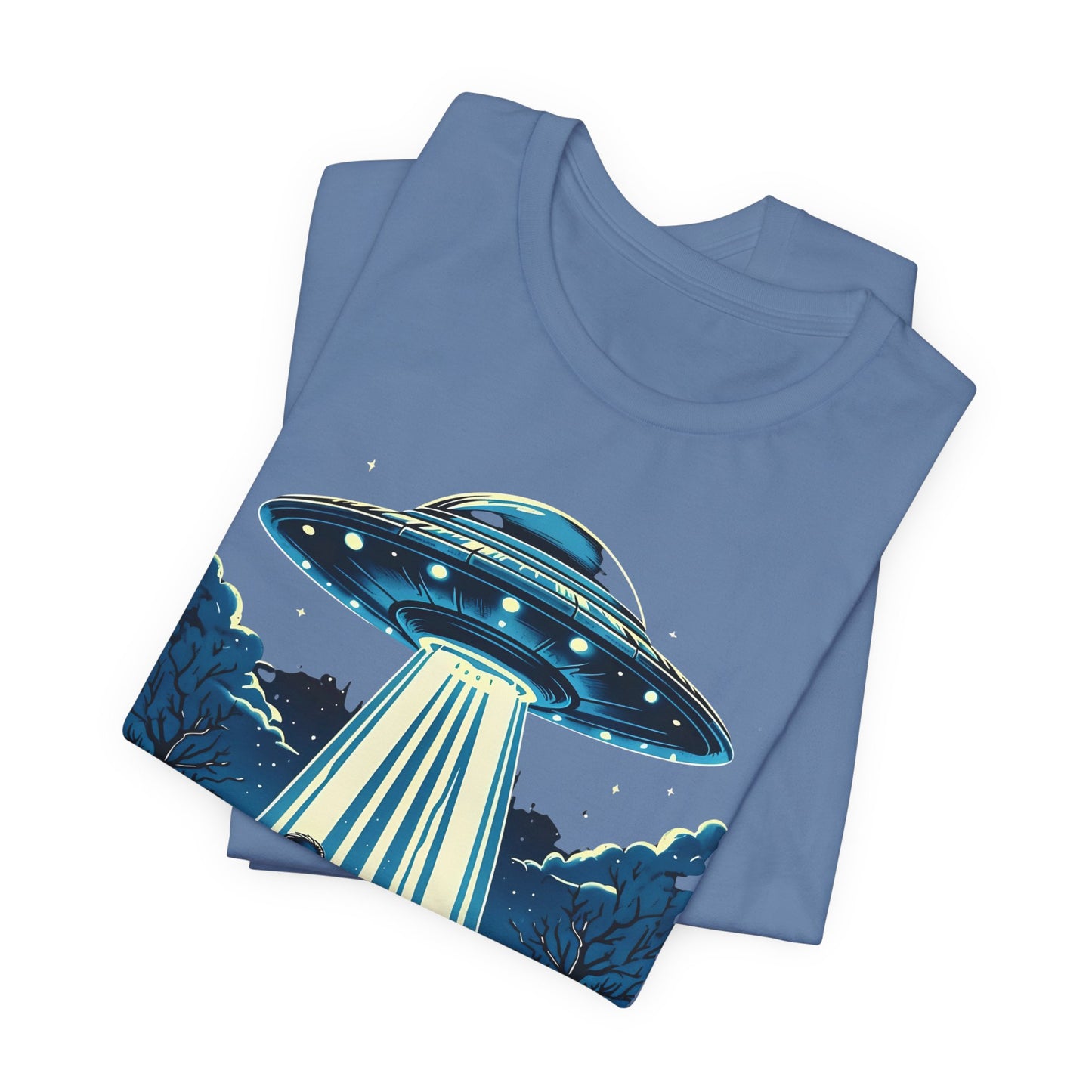T-Shirt Alien and Bigfoot,  Ugly Christmas Sweater Tee, Funny UFO Holiday Shirt
