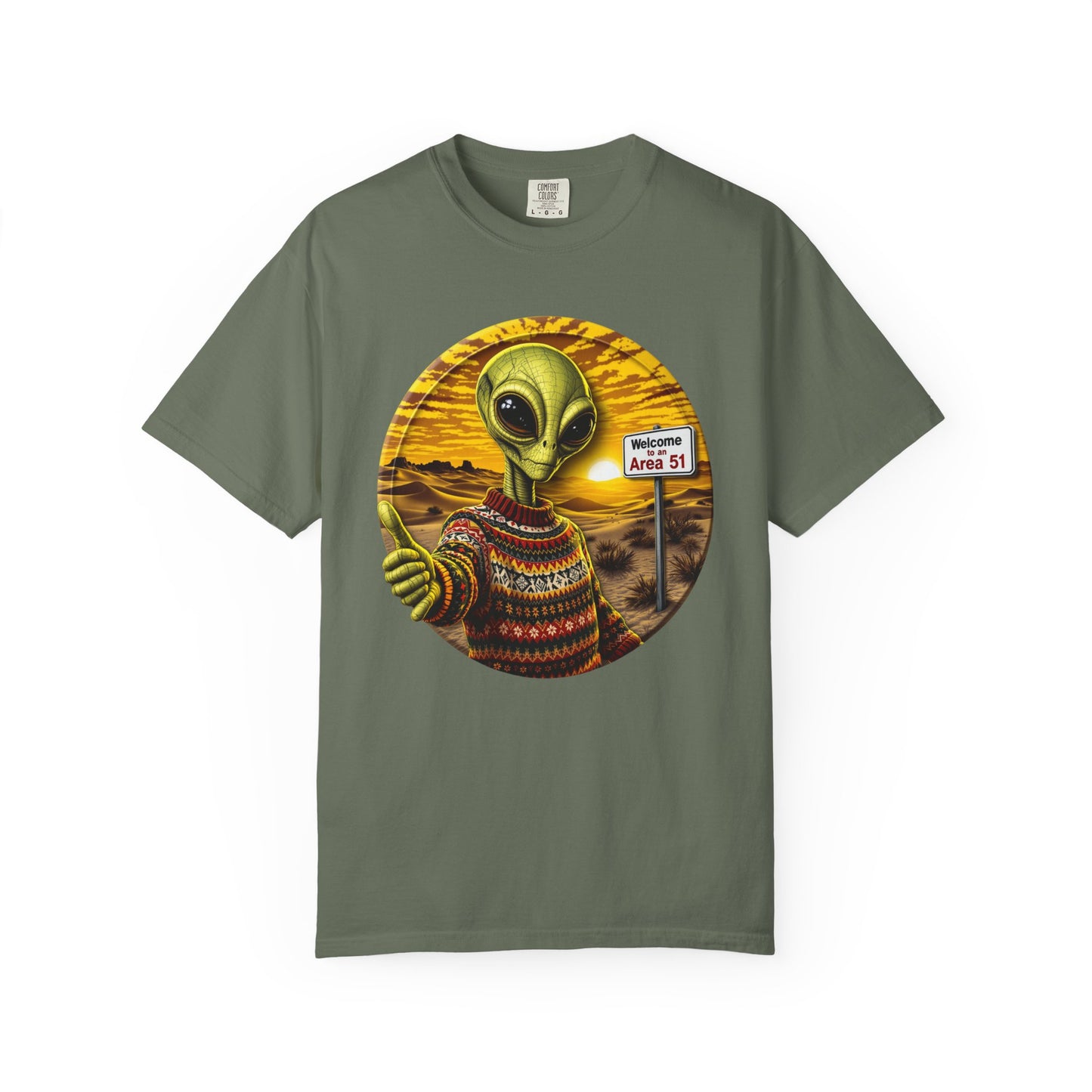 Area 51 Alien Ugly Sweater T-shirt, Extraterrestrial Graphic Tee, UFO Lover Gift, Funny Space Shirt, Ayy Lmao Clothing, Alien Abduction