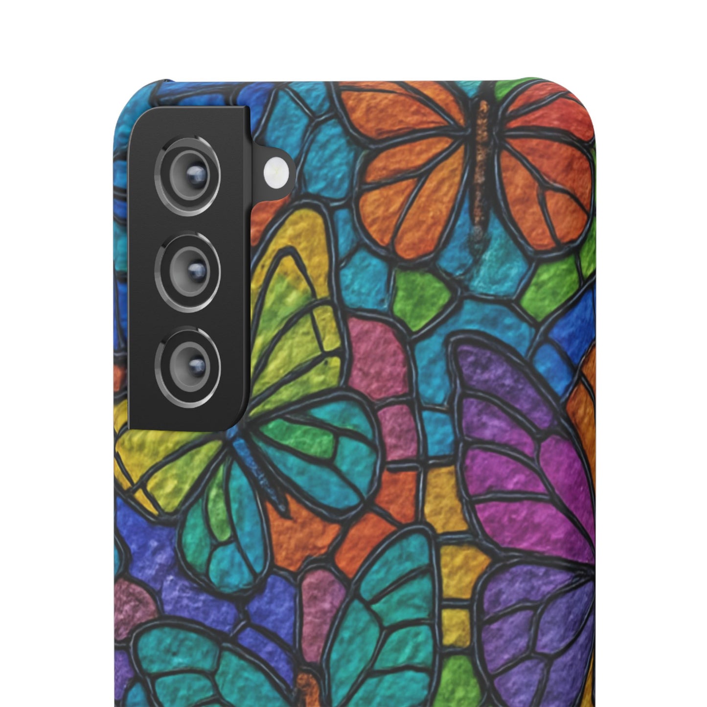 Psychedelic Butterfly Mosaic Phone Case, Trippy Hippie Butterflies,  Rainbow Stained-Glass Art Cover | Boho Festival Aesthetic Case