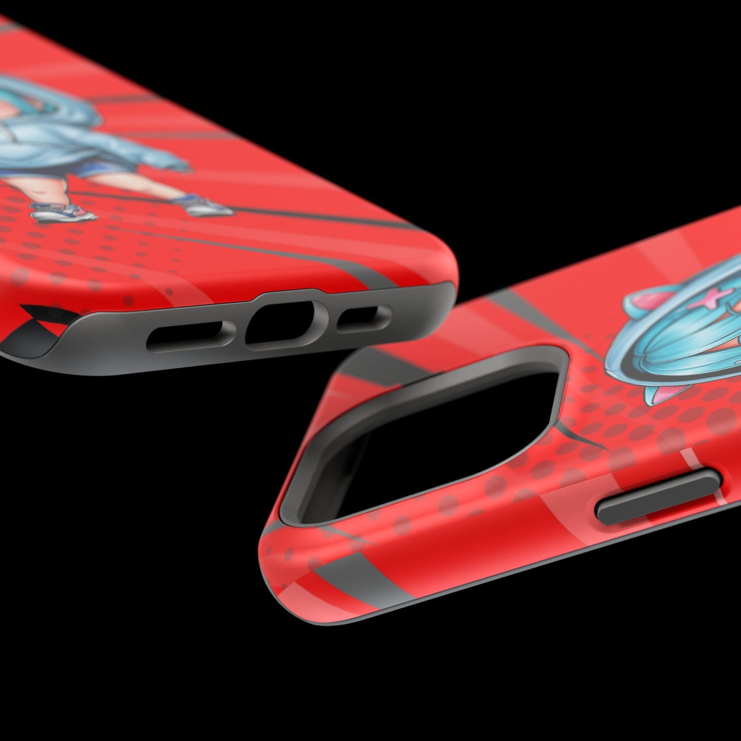 Phone Cases, Cute Chibi Girl in Cat Hoodie, Kawaii Anime Design, Protective Cover, Gift for Anime Fans, Cute Phone Accessories, Cat Lover