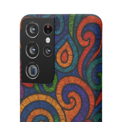Psychedelic Hippie Phone Case, Boho Rainbow Retro 70s Groovy Art Cover