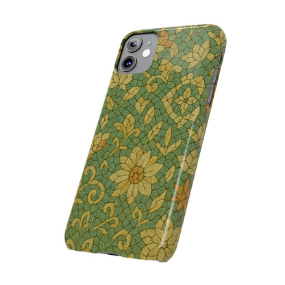 Slim Phone Cases Desert Bloom Boho Mosaic iPhone Case | Handcrafted Ceramic Tile Look | Warm Terracotta & Rose