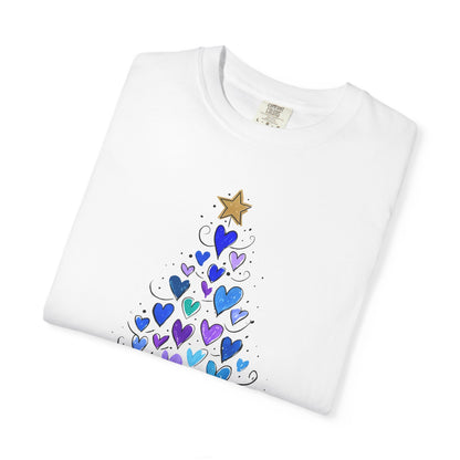 Cute Christmas Tree Heart Unisex T-shirt, Holiday Shirt, Festive Tee, Christmas Gift, Xmas Clothing