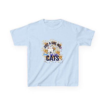 Girl Loves Cats Kids Tee