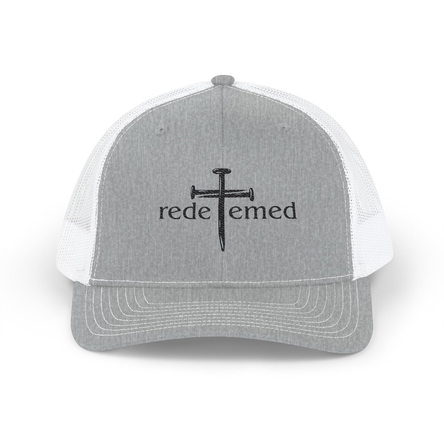 Snapback Cap with Embroidered Redeemed and Cross Design