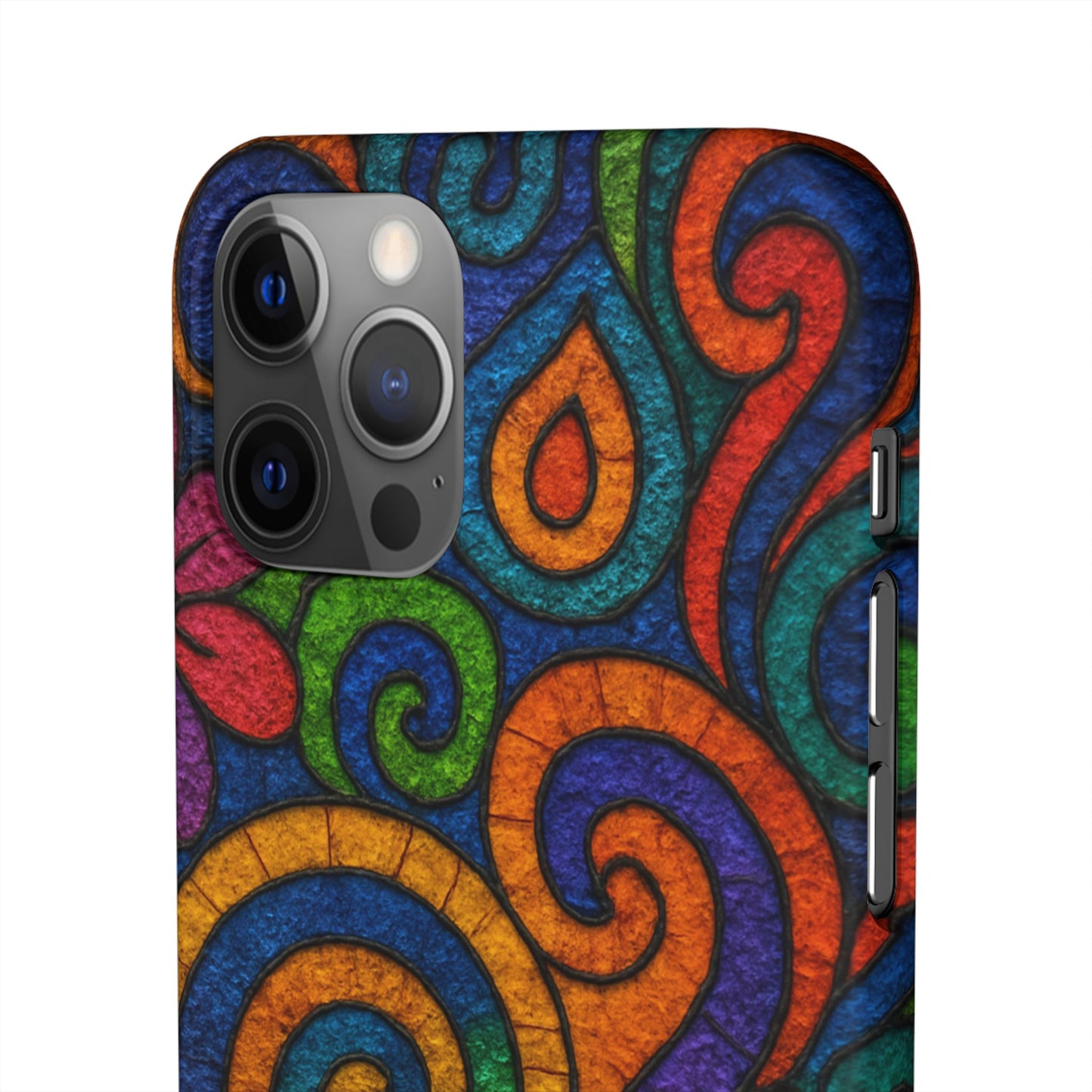Psychedelic Hippie Phone Case, Boho Rainbow Retro 70s Groovy Art Cover
