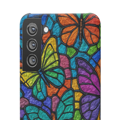 Psychedelic Butterfly Mosaic Phone Case, Trippy Hippie Butterflies,  Rainbow Stained-Glass Art Cover | Boho Festival Aesthetic Case