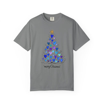 Cute Christmas Tree Heart Unisex T-shirt, Holiday Shirt, Festive Tee, Christmas Gift, Xmas Clothing