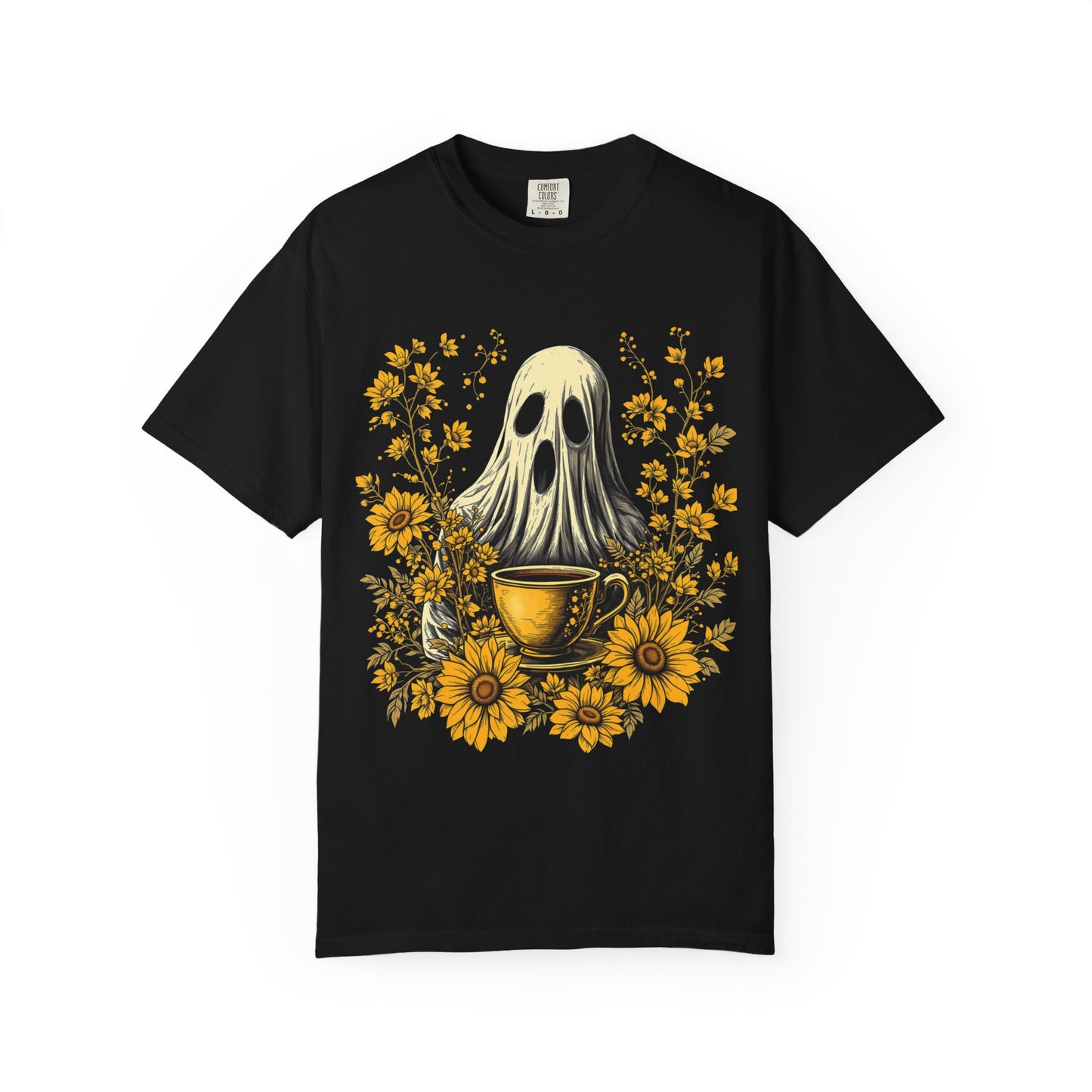 Halloween Ghost Coffee Drinking Unisex T-Shirt